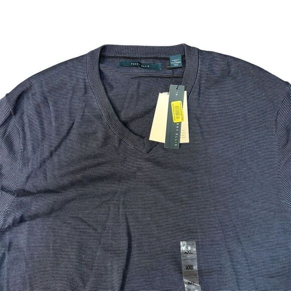 Perry Ellis Men's V-Neck Pullover Sweater 2XL Blue Striped Casual - Picture 3 of 6